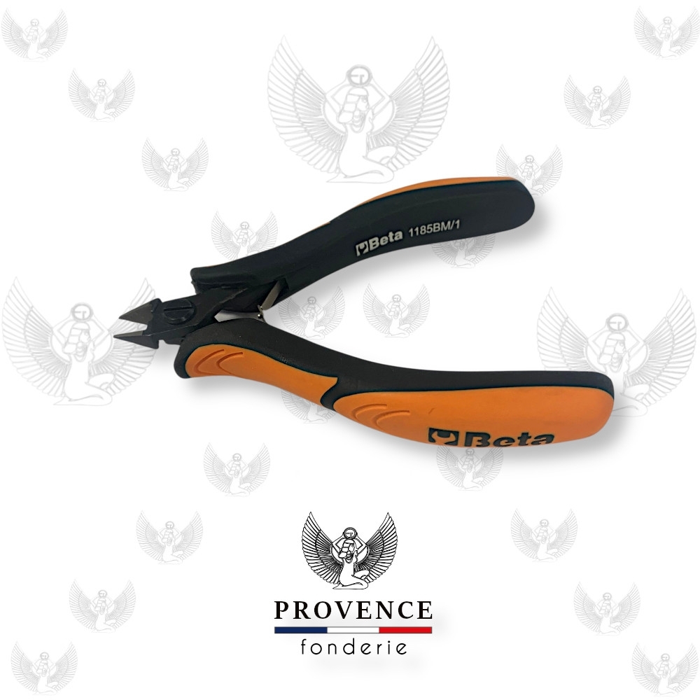Pince BETA coupante diagonale de précision 1185BM/1, à bec effilé, coupe à ras, longueur 11mm, branches gainées confort bi-matières