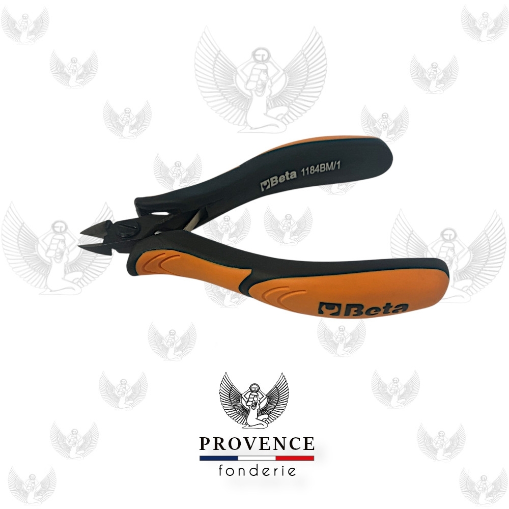 Pince BETA coupante diagonale de précision 1184BM/1, à bec arrondi, coupe à ras, longueur 11mm, branches gainées confort bi-matières