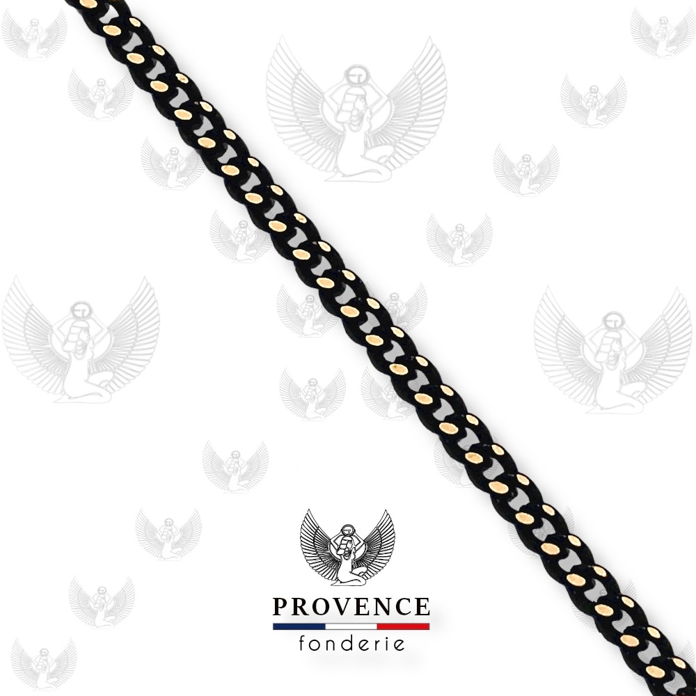 Chaîne gourmette laminée largeur 1.6mm colorée noire