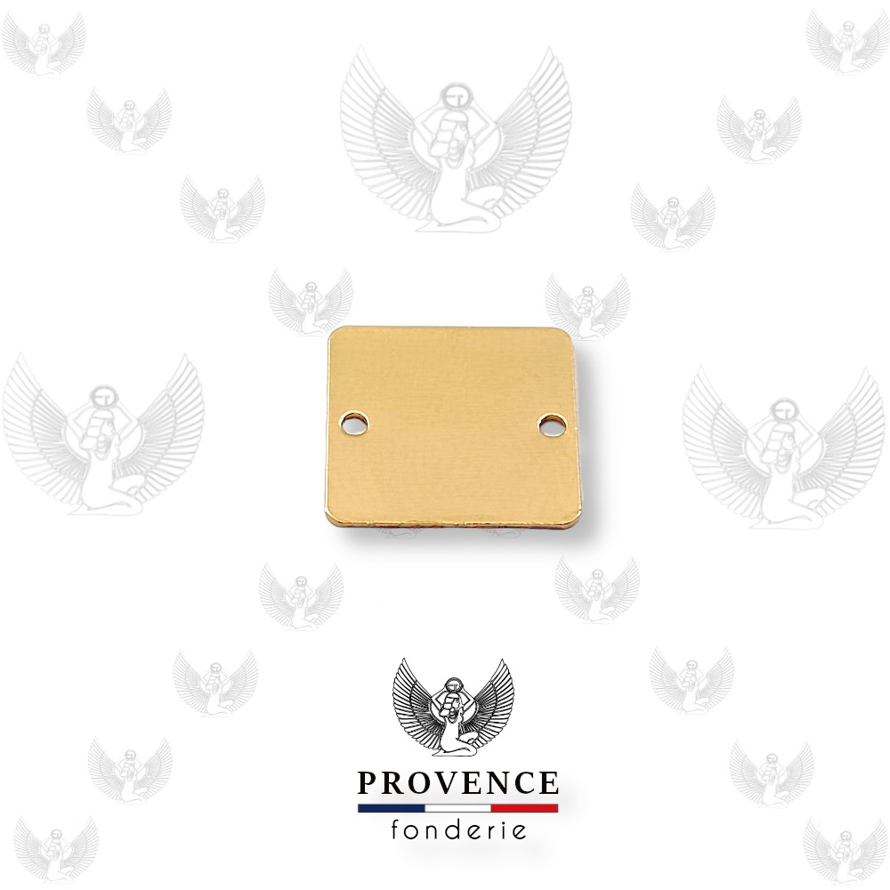 Médaille carré 15x15mm, 2 trous