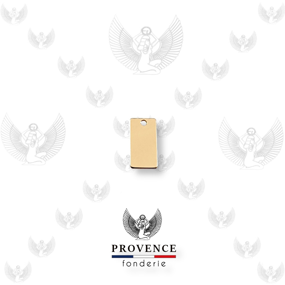 Médaille rectangle 5x10mm, 1 trou 