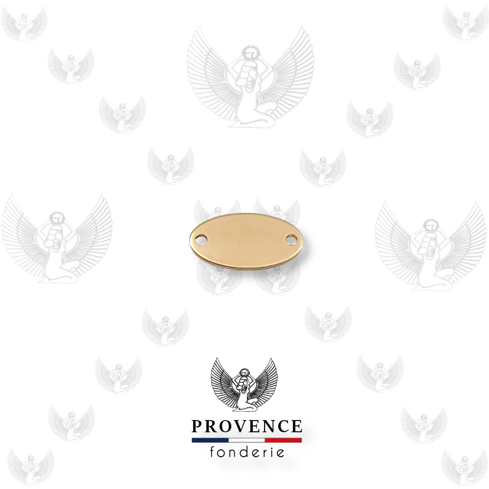 Médaille ovale 12x7mm, 2 trous