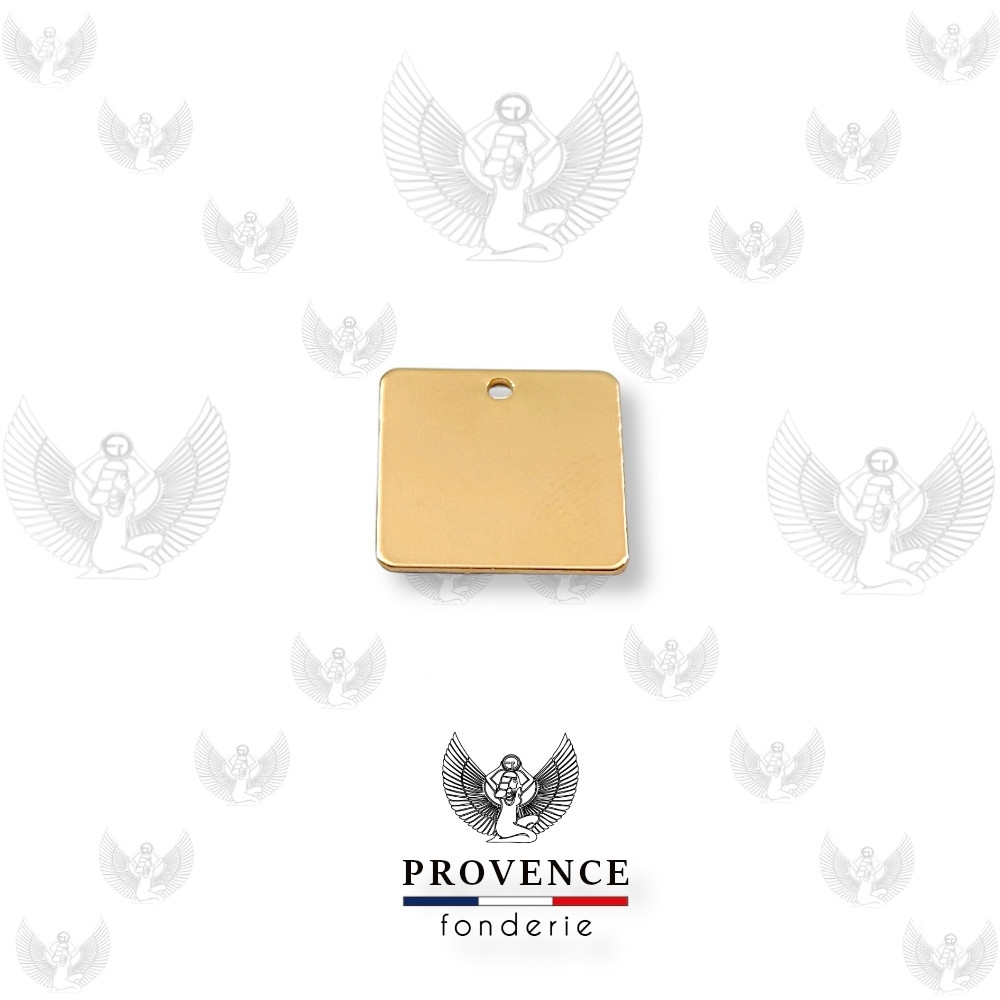 Médaille carré 12x12mm, 1 trou 