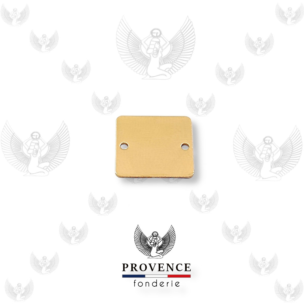 Médaille carré 12x12mm, 2 trous