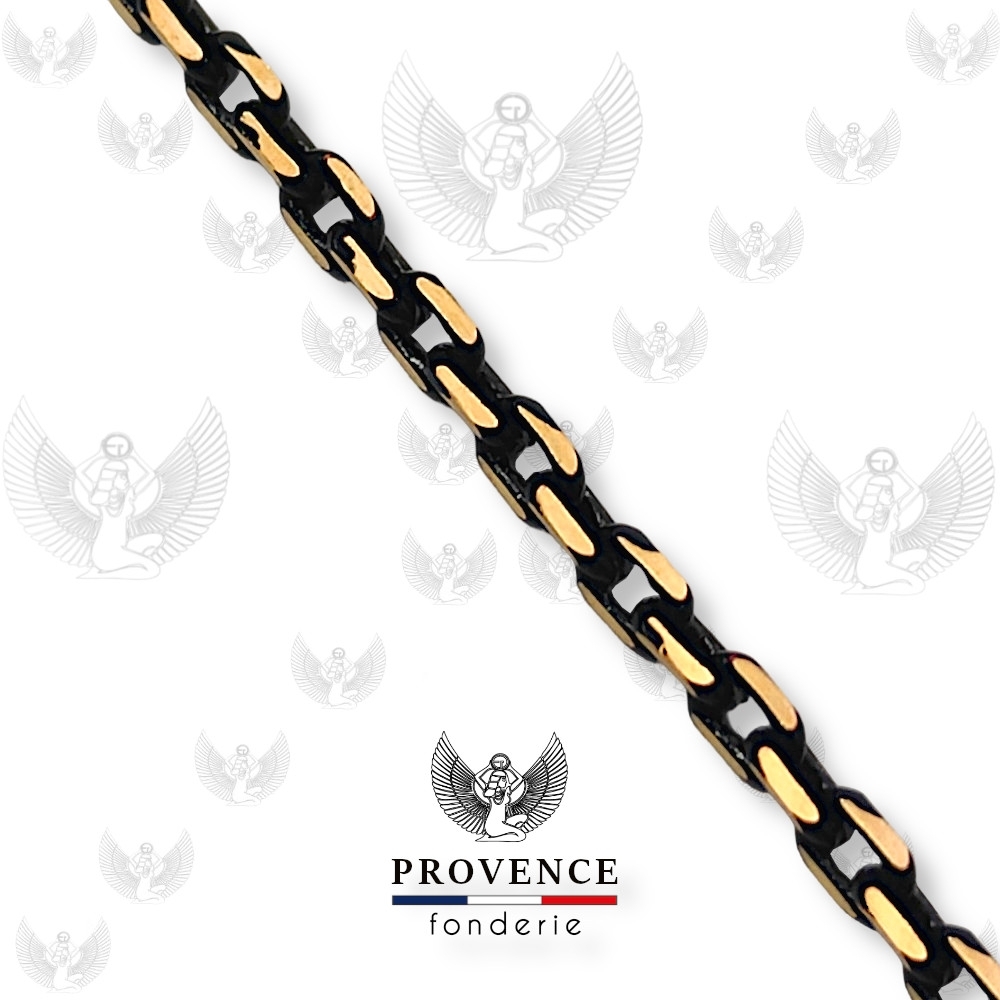 Chaîne forçat ovale limée 2.8x2mm colorée noire