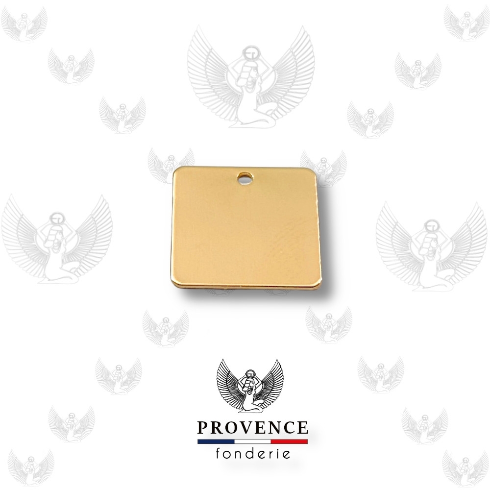 Médaille carré 18x18mm, 1 trou 