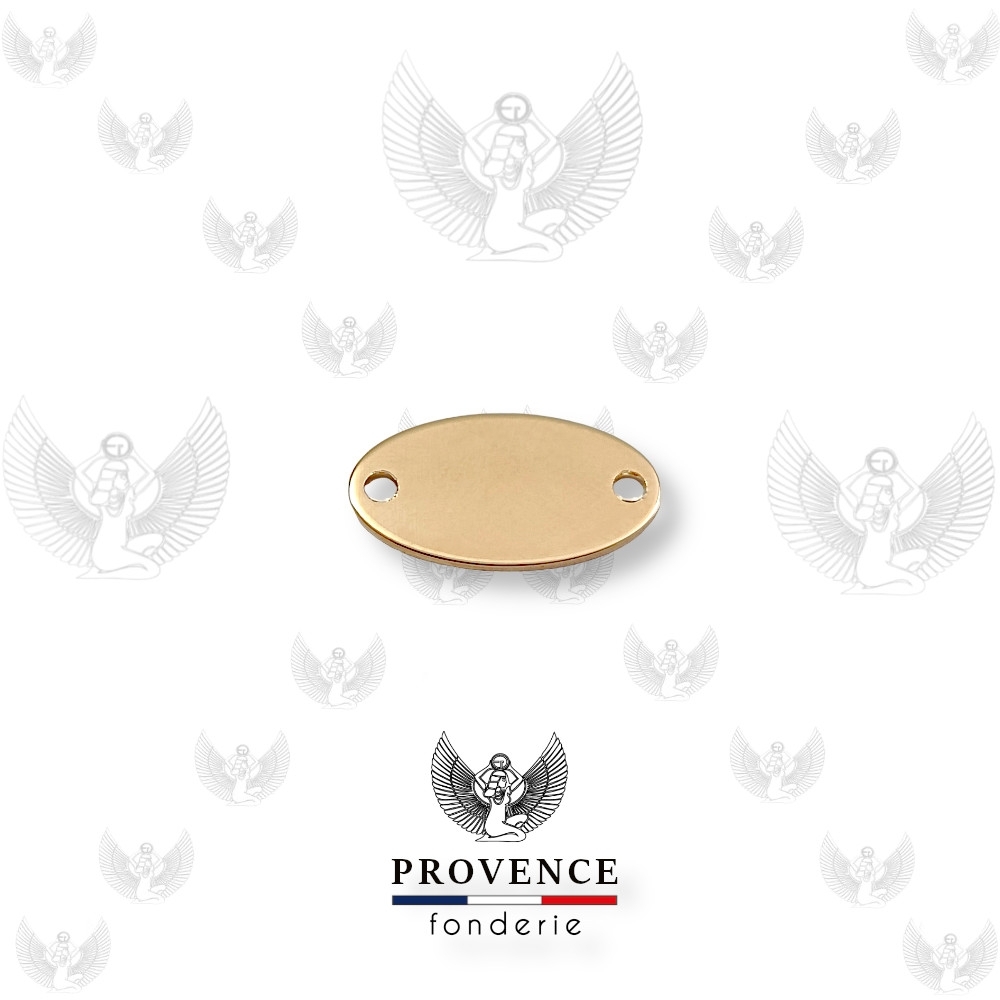 Médaille ovale 15x8.5mm, 2 trous