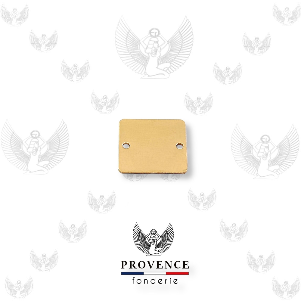 Médaille carré 10x10mm, 2 trous