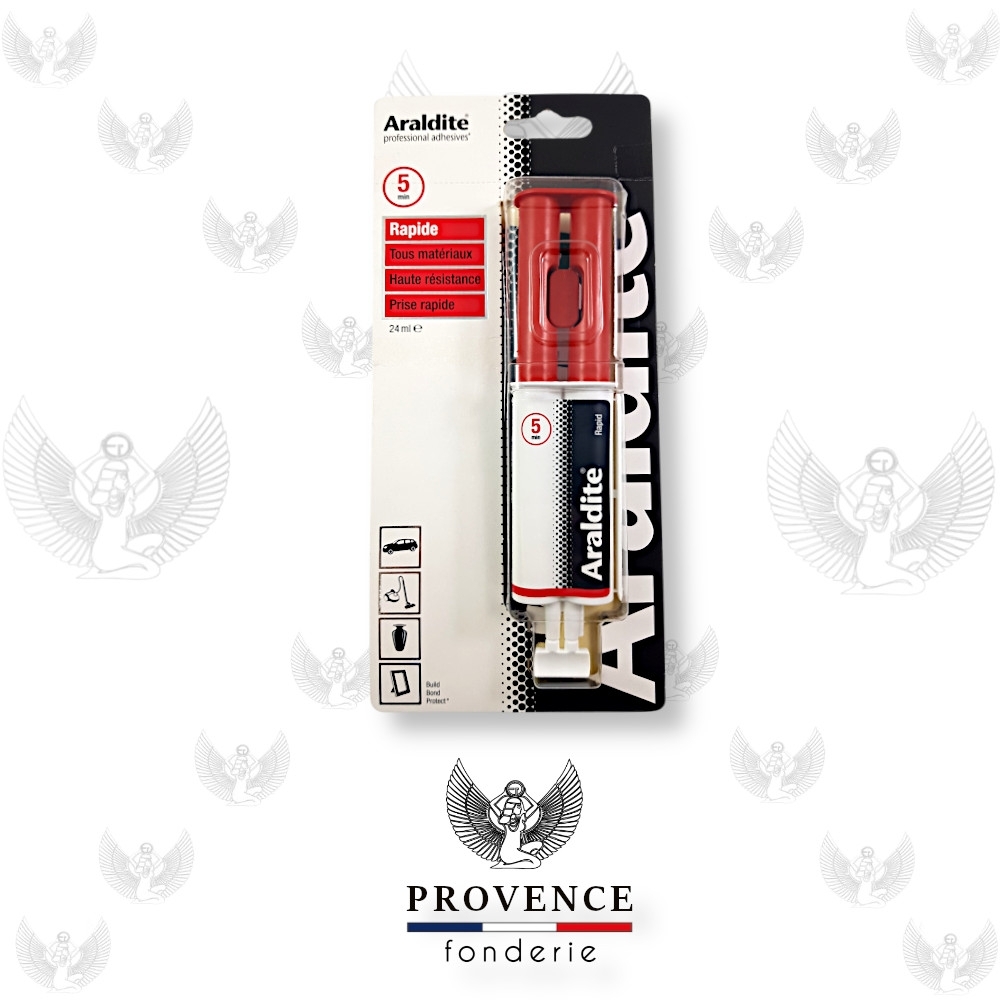 Colle Araldite Rapide en seringue blister de 24ml - Prise 5 min - Tous matériaux
