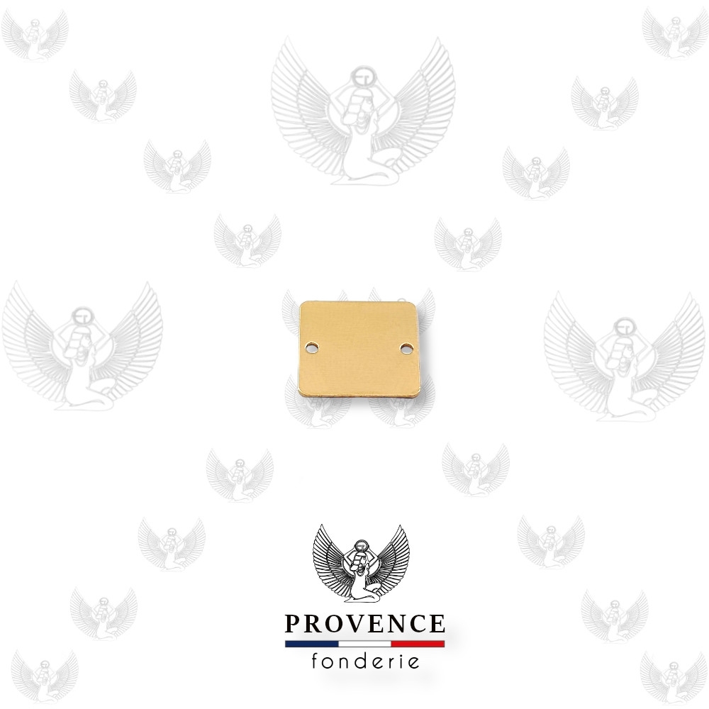 Médaille carré 6x6mm, 2 trous 