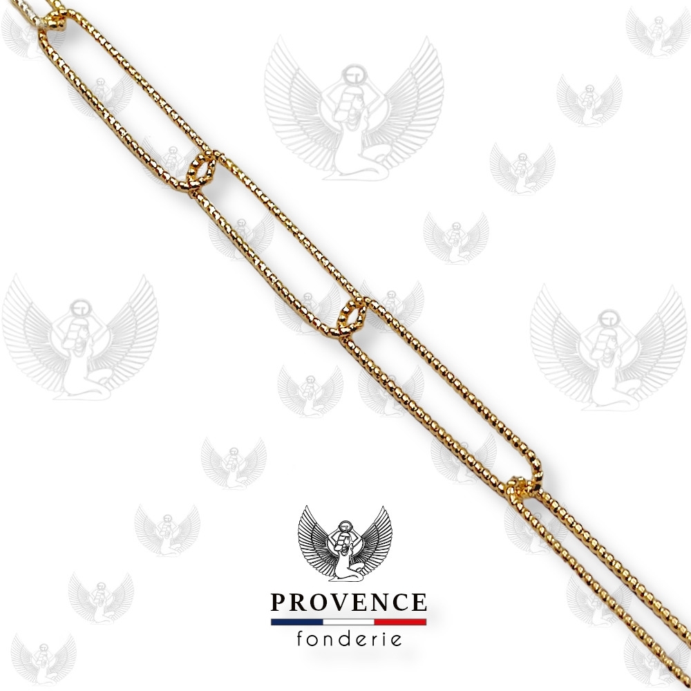 Chaîne forçat ovale striée 25x5mm au mètre