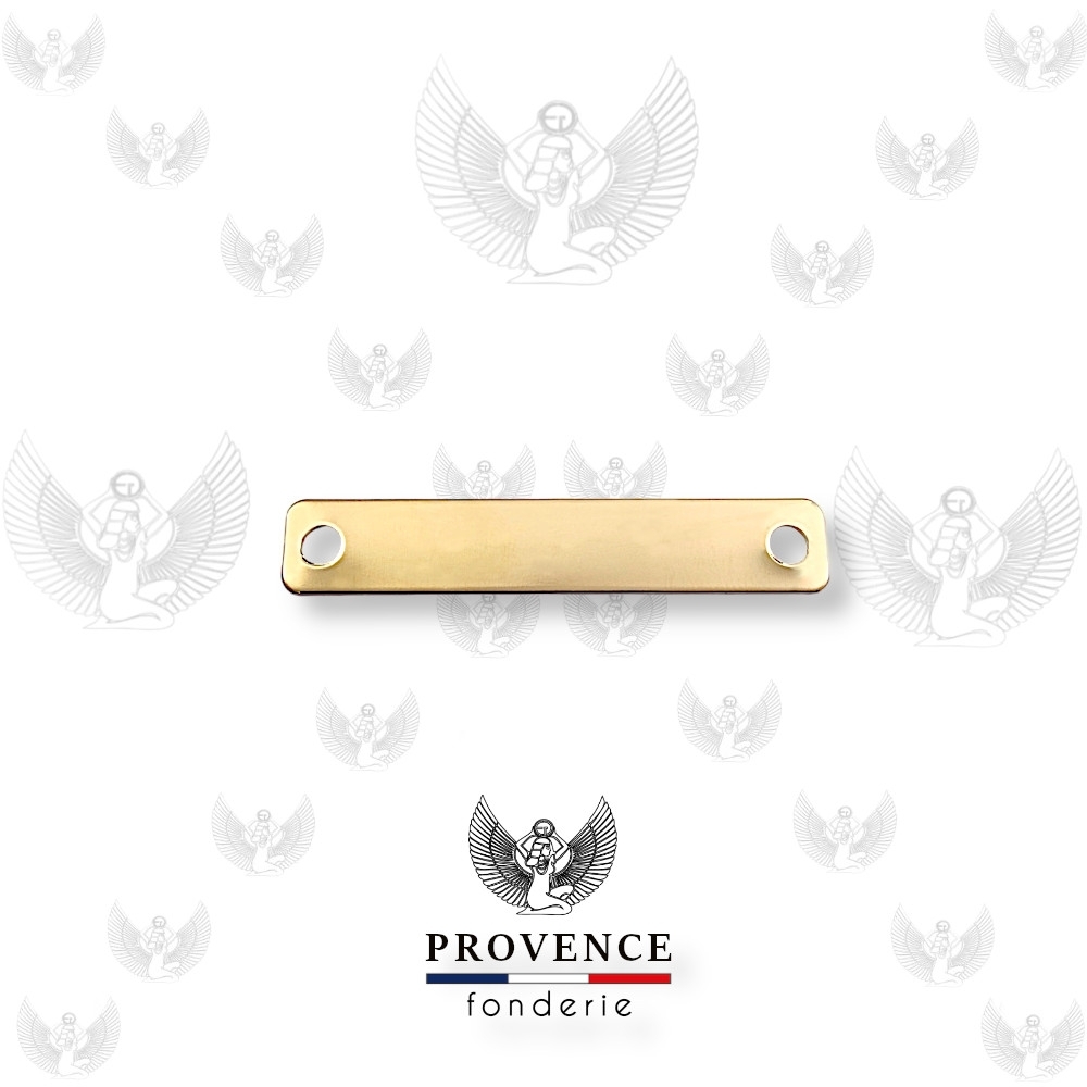 Médaille rectangle 55x10mm 2 trous
