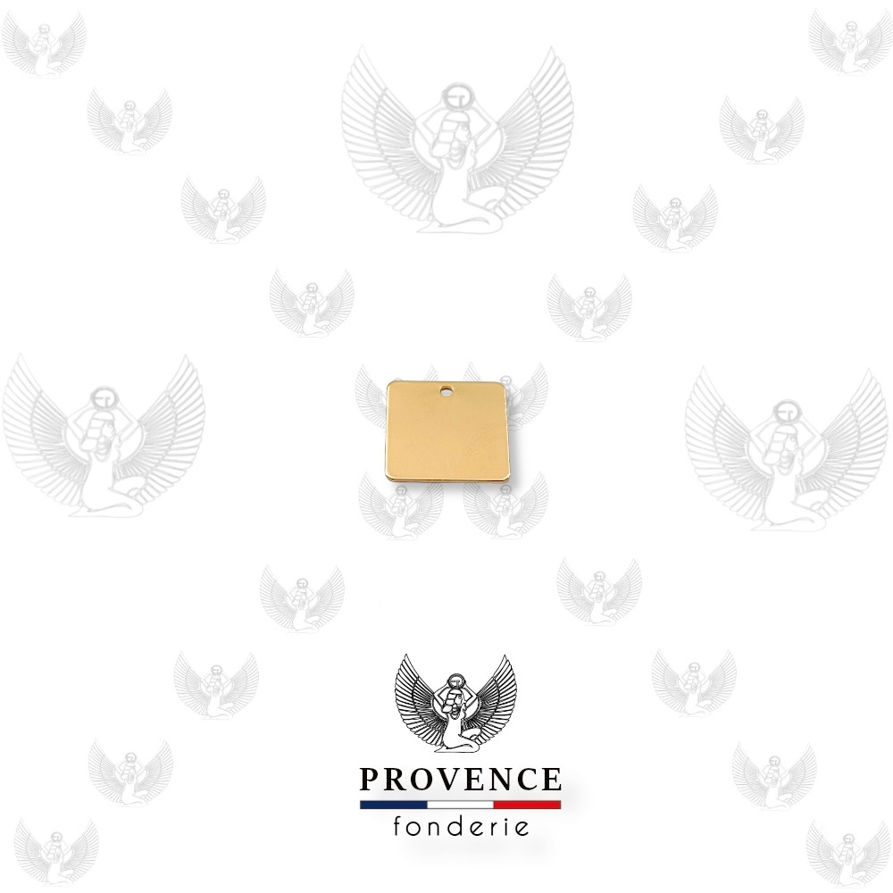 Médaille carré 5x5mm, 1 trou