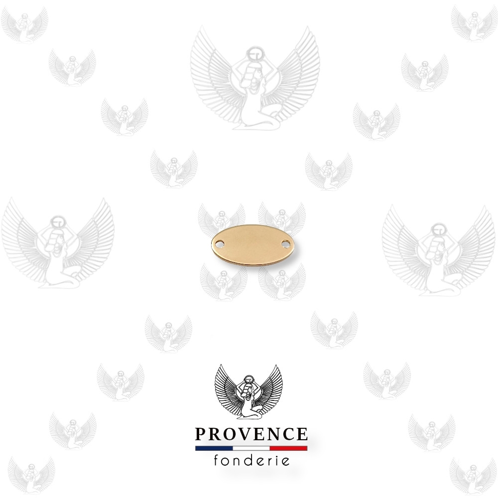 Médaille ovale 5x12mm, 2 trous
