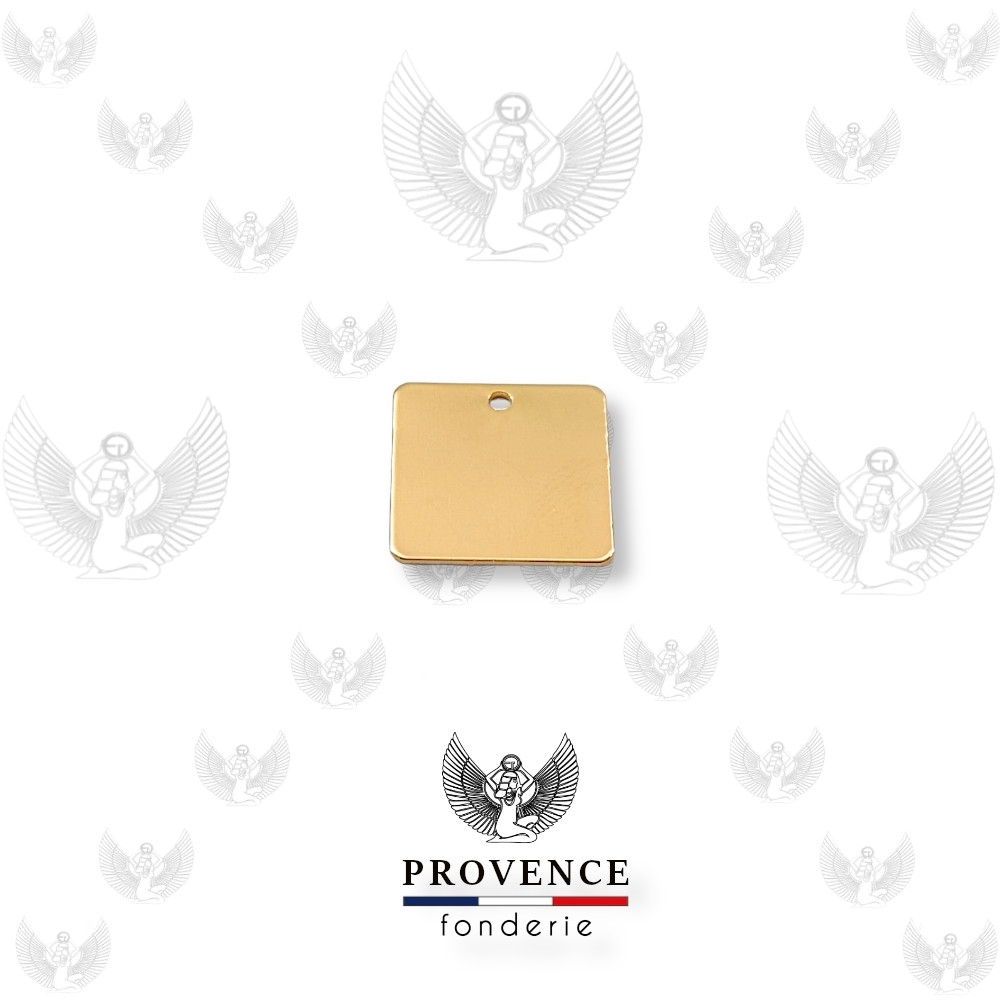 Médaille carré 10x10mm, 1 trou 