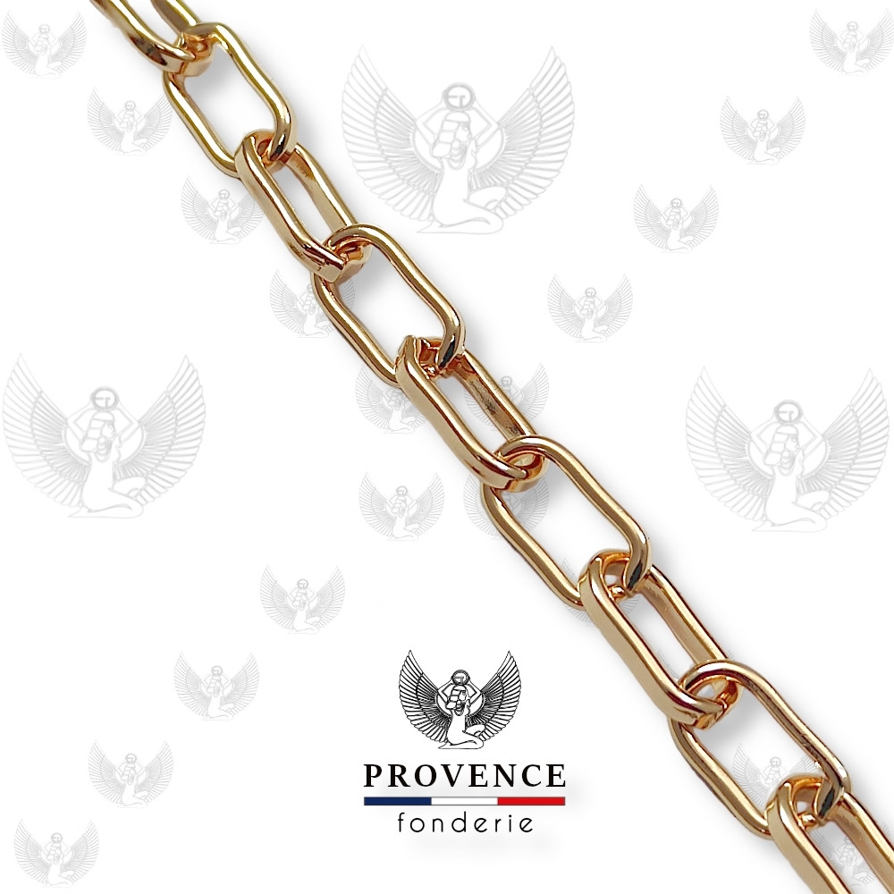 Chaîne forçat ovale 12.8x6.7mm, fil plat 2x1.3mm, au mètre